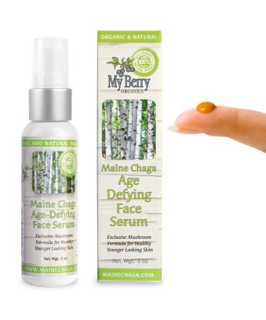 Maine Chaga Age-Defying Face Serum Unique Anti-Aging Formula Helps Reduce Fine Lines & Wrinkles 2 Oz.