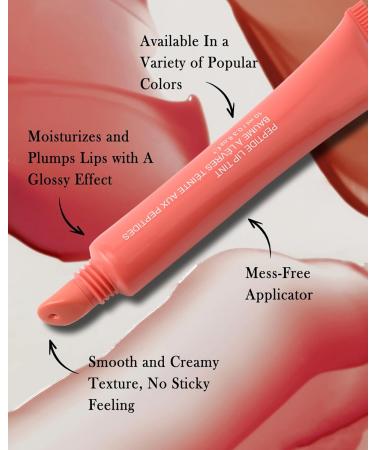 Tinted Peptide Lip Tint Moisturizer Set-3 Colors Nude Pink Rose Lip Treatment Balm Longlasting Jelly Yummy Lip Tint Stain Lip Gloss Hydrating Glow Reviver Lip Care Oil Kit for Women-01+02+03 - Buy Online on GoSupps.com