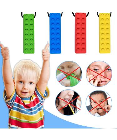 Chew Necklace Set for Sensory Kids - 4PCS Silicone Autism Chew Necklaces for Biting Needs, ADHD, Oral Motor - Boys and Girls - Buy Online on GoSupps.com