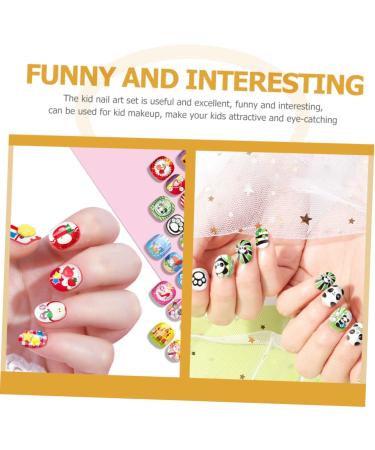FOMIYES 1 Set Children's Nail Art Toys Nail Polish Kit Makeup for Kids Nails Diy Activity Kit Kids Nail Tip Fake Nails for Kids Children Nail Art Kit Plastic Accessories Toddler Flash - Buy Online on GoSupps.com