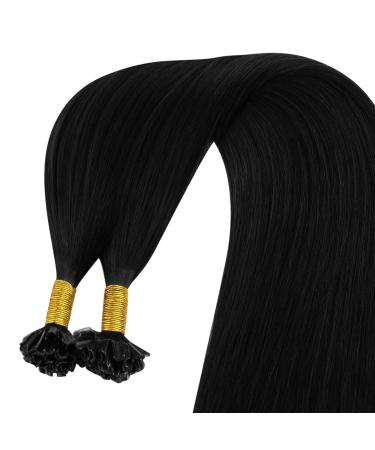 Youngsee Real Hair Extensions - Black U-Tip Bondings 45cm 50g Remy Keratin Hot Fusion for Beautiful Hair - Buy Online on GoSupps.com