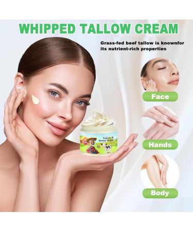 Kionlus Handmade Tallow Honey Balm for Face Formula with Grass Fed Beef Tallow & Raw Honey Deeply Nourishing Hydrating Moisturizer with Beef Tallow for Skin (Lemon) - Buy Online on GoSupps.com