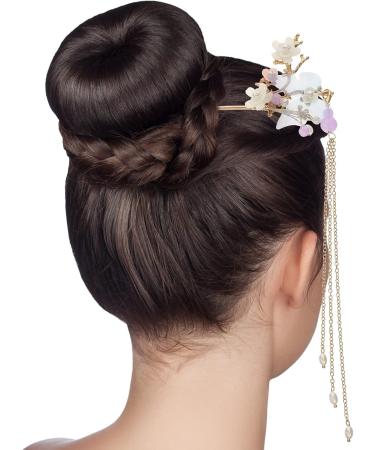 Minkissy Rhinestone Pearl Flower Hair Stick Hair Comb Chinese Hair Chopsticks Vintage Tassel Hair Pin Chignon Pin Chopsticks Hair Styling Accessories for Women - Buy Online on GoSupps.com