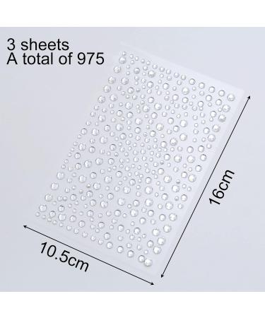 Self-Adhesive Road Stones - Glittering Rhinestone Stickers for Face & Nails | 975 Pieces in 3 Sheets - Perfect for Makeup & Jewelry Crafting - Buy Online on GoSupps.com
