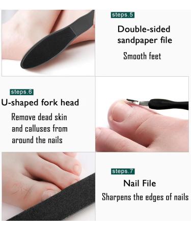 Foot File Pedicure Sets for Feet 8 in 1 Foot Files Foot Care Foot Scrubber Kit Hard Skin Remover Foot File Scraper Grater Rasp Dead Skin Remover Callus Remover Shaver for Women Men - Buy Online on GoSupps.com