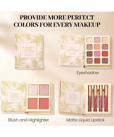  G n rique Makeup Book Palette - Eyeshadow Palette Book Waterproof Makeup Palettes 12 Colors Long Lasting Eyeshadow Kit with 4 Blushers and 4 Lipsticks - Buy Online on GoSupps.com