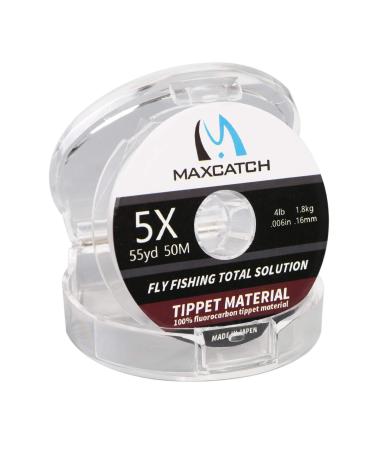 M MAXIMUMCATCH Maxcatch Fluorocarbon Fly Fishing Tippet Material Leader Line Virtually Invisible  55yards 0X-6X (Made in Japan) Freshwater Fluorocarbon 6X-4lb-55yd