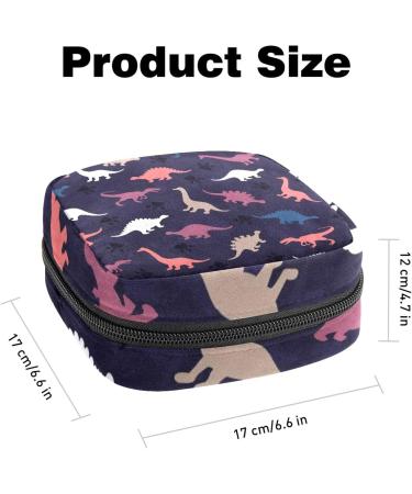 Dinosaur Print Menstrual Cup Pouch & Pad Bag - Portable Feminine Hygiene Storage - Buy Online on GoSupps.com