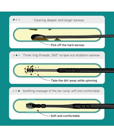Stainless Steel Ear Picking Spoon Set - 6 Piece Safe Ear Wax Removal Tools with PU Leather Case for Kids Adults & Seniors (Black - Buy Online on GoSupps.com