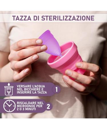 Bibrad Menstrual Cup Set - 2 Sizes L Sterilizer & Cotton Bag | 100% Soft Medical Silicone | Washable & Reusable - Buy Online on GoSupps.com