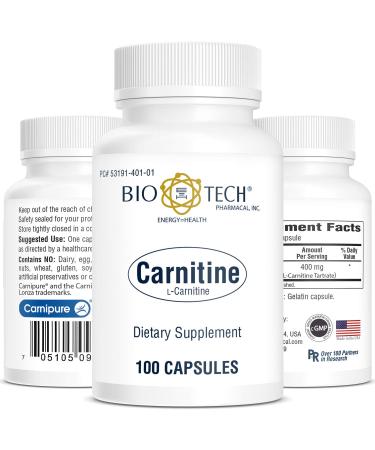 BioTech Pharmacal - Carnitine 400mg - 100 Count