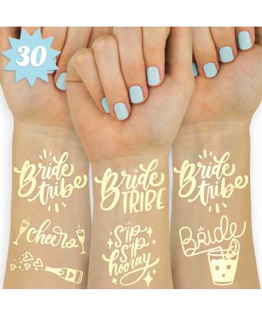 xo, Fetti 30 Bride Tribe Metallic Tattoos | Bachelorette Party Decorations, Bridesmaid Favor + Bride To Be