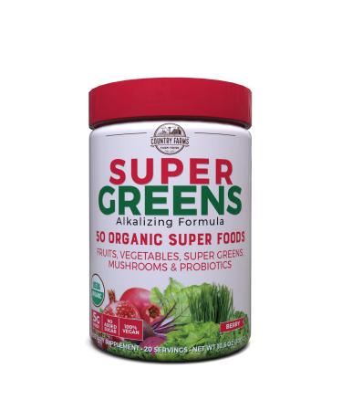 Country Farms Super Greens Alkalizing Formula Berry 10.6 oz (300 g)