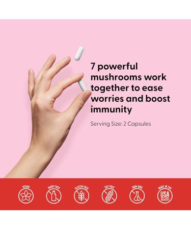 LIVELY VITAMIN CO. Mushroom Magic - Chaga - Cordyceps - Lions Mane - Turkey Tail - Reishi - Shiitake - Maitake - Immune - Energy - Memory - Non-GMO - 120 Vegan Capsules - Buy Online on GoSupps.com