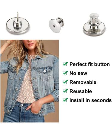 6PCS Perfect Fit Instant Button  Instant Buttons  Jean Replacement Buttons Removable Button No Sew Buttons to Extend or Reduce an Inch to Any Pants Waist in Seconds! 6PCS 6pcs-g - Buy Online on GoSupps.com