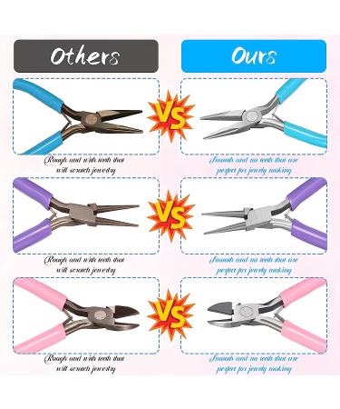 8 Pcs Jewelry Making Pliers Tool Kit for DIY | Needle Nose, Round Nose, Wire Cutters, Crimping Pliers, Bent Nose, End Nippers, Bail Making, Nylon Pliers - Multicolor - Buy Online on GoSupps.com