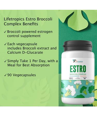 Estro Broccoli Complex | Estrogen Blocker with Calcium D Glucarate | Natural 90 Vegecapsules - Buy Online on GoSupps.com