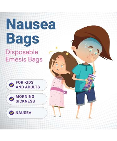 Kids Vomit Bags - Disposable 5 Pack with Cute Dinosaur Print | Leak Proof Self Sealing Emesis Bags for Motion Sickness | Ideal for Travel | Individually Wrapped - Buy Online on GoSupps.com