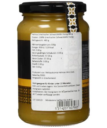 Buy Helmos Greek Black Pine Honey 480g - Pure Natural Sweetener for International Shipping - Buy Online on GoSupps.com