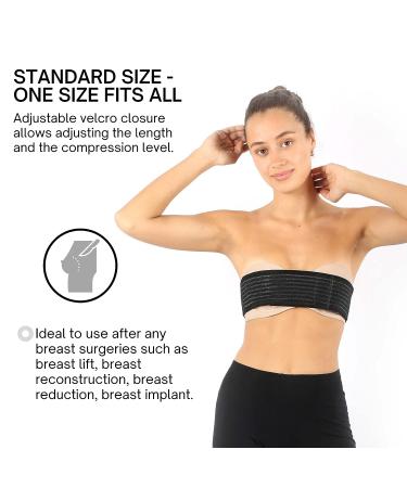 Breast Implant Stabilizer Band - Post Surgery Compression Support Strap (Black) - Buy Online on GoSupps.com