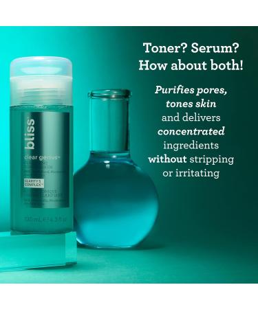 Bliss Fab Foaming Cleanser & Clear Genius Toner + Serum | Pore Purifying Duo for Clear Skin | 2 Step Skincare Routine | Clean Vegan Cruelty-Free - Buy Online on GoSupps.com