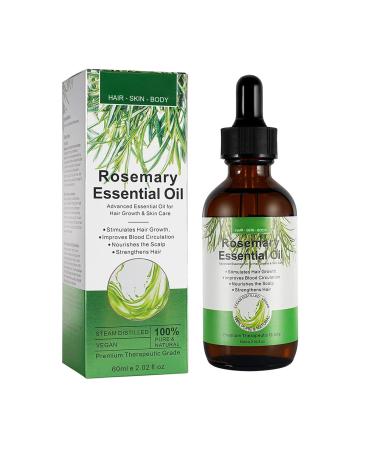 Hocossy Rosemary Oil for Hair Growth Organic Rosemary Essential Oil for Hair Care Hair Strengthening Oil for Stronger Healthier Hair Nourishes The Scalp 60ml