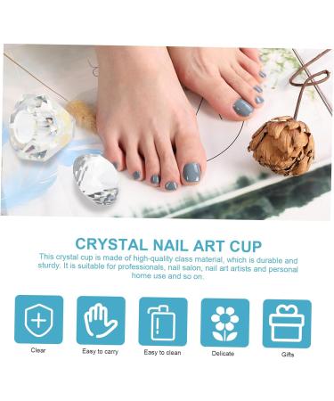 minkissy 2 Pcs Nail Art Crystal Cup Glass Dappen Dish for Acrylic Nails Nail for Acrylic Application Glass Tumbler with Lid Glass Containers for Liquids Nail Tech Bowl White Matte 5.5x5.5cmx2pcs Whitex2pcs - Buy Online on GoSupps.com