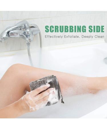 6 Piece Exfoliating Bamboo Washcloth Towel Set - Dual Sided Face and Body Scrub Cloths - Soft Weave for Shower and Bath - 20x20cm - Gray and White - Buy Online on GoSupps.com