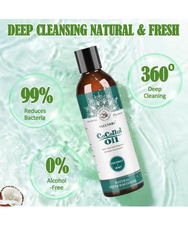 Coconut Oil Mouthwash (8 Fl. Oz) - Natural Mint Flavor Essential Oils for Fresh Breath & Healthy Gums - Dye-Free Oral Hygiene Solution - Buy Online on GoSupps.com