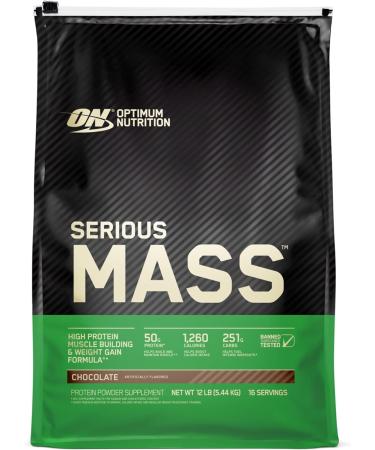 Optimum Nutrition Serious Mass Weight Gainer Protein Powder - Chocolate - 12 LBS.
