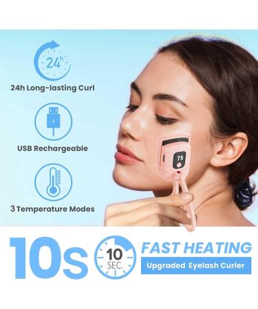 Buy Heated Eyelash Curlers - Electric Lash Curler with LED Display & 3 Temperature Settings | USB Rechargeable Handheld Design (Pink) - International Shipping - Buy Online on GoSupps.com