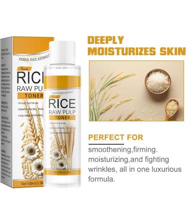Rice Toner 100ml - Rice Water for Face Hyaluronic Acid Smoothening Firming Moisturizing Rice Water Toner - Hydrates and Shrinks Pores Ideal for All Skin Types Long-Lasting Moisturization - Buy Online on GoSupps.com