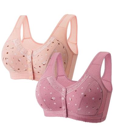 XWSM 2PCs Plus Size Women BH for Middle and Older People Preliminary Closure Seniors-Women of Ultravers Comfortable K rbchen BH Wireless Vest with complete cover 85/38abc a