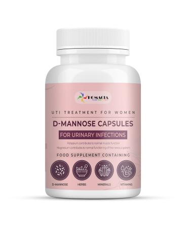 D-Mannose Capsules | Bladder Control & Urinary Tract Infection Treatment | d mannose Cystitis Treatment for Women | UTI Treatment for Women | High Strength 2500 mg-60 Capsules| UK Manufactured