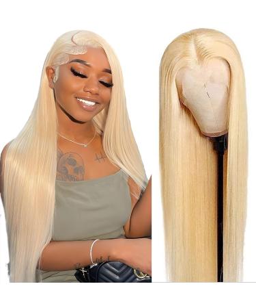 Mydiva 613 Lace Front Wig Human Hair 13x4 Straight Blonde Lace Front Wigs Human Hair Pre Plucked 150% Density 613 HD Lace Frontal Wig For Women Transparent Lace with Baby Hair (20 inch  13x4 Straight) 20 Inch 13x4 Straig...