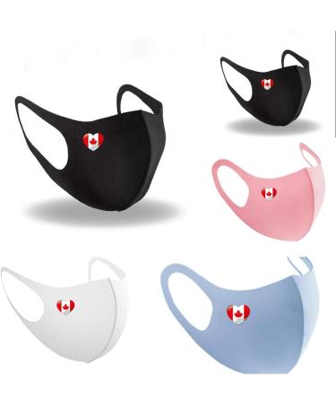 5PCS Reusable elastic Canada love logo Unisex Facemasks (Mixed Colour) - Buy Online on GoSupps.com