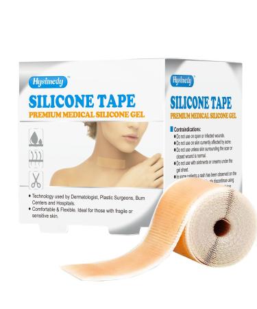 Silicone Scar Sheets Silicone Gel Scar Tape Roll (1.6 x 59-1.5M) - Professional Reusable Waterproof Silicone Scar Removal Tape Strips for C-Section Keloid Stretch Mark et Scar Healing