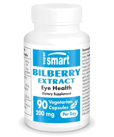 Supersmart - Bilberry Extract 200 mg Per Day - for Ocular & Eye Vision Health | Non-GMO & Gluten Free - 90 Vegetarian Capsules
