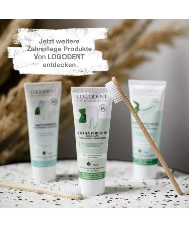 Logodent Natural White Peppermint Toothpaste - Vegan Gentle Teeth Whitening & Enamel Protection - 75ml - Buy Online on GoSupps.com