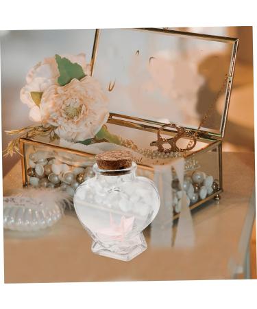 Zerodeko 4pcs Glass Heart Shaped Bottle Terrarium Wedding Decorations Decorative Wishing Bottle Glass Container with Lid Glass Jars Wishing Jar Origami Craft Bottle Glass Bottle Cork As Shownx4pcs 8.50X6.00X4.00CMx4pcs - Buy Online on GoSupps.com