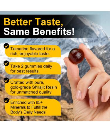 Gommes de Shilajit 3000mg pour hommes et femmes Shilajit Gummies 60 gommes - Buy Online on GoSupps.com