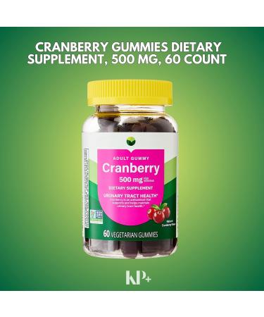 KP+ Cranberry Gummies 500mg 60 Vegetarian Gummies Urinary Tract Health Support Pack of 1 - Buy Online on GoSupps.com