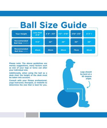 Black Anti-Burst Exercise Stability Yoga Ball/Swiss Birthing Gym Ball - Size S (50-55cm) - Buy Online on GoSupps.com