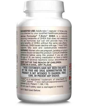 Jarrow Formulas 7-Keto DHEA 100 mg - 90 Veggie Caps for Enhanced Metabolism - Buy Online on GoSupps.com