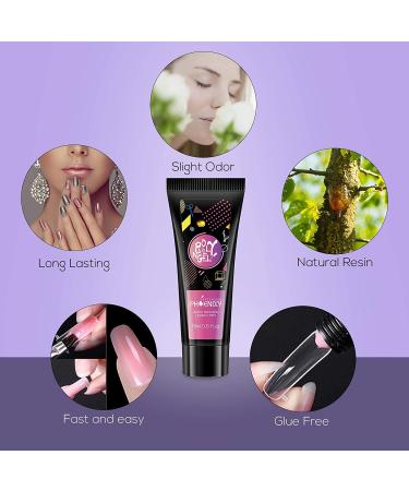 Phoenixy Poly Nail Extension Gel Kit - 6 Colors with 36W UV/LED Nail Lamp - All-in-One Manicure Starter Set - Buy Online on GoSupps.com