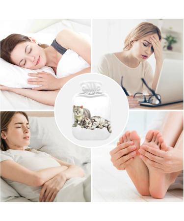 2L Cat Portrait Hot Water Bottle with Cover Pain Relief & Winter Hand/Feet Warmer - Buy Online on GoSupps.com