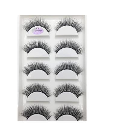 UAMOU 10/50 Boxes 5 Pairs 3D Mink False Eyelashes Hair Natural Cross Long Messy Makeup Fake Eye Lashes Extension Make Up Faux Cils Cheerfully (Color : 5Pairs H 11 Size : 100 Boxes 500Pairs)