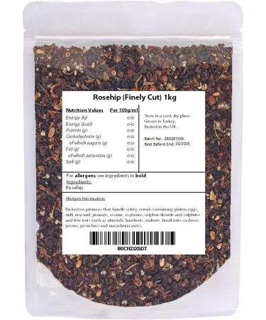 Rosehips (Finely Cut) 1kg || Natural Sun Dried Rosehips Rosa Canina Herbal Tea Premium Quality by Villa Nostrum - Buy Online on GoSupps.com