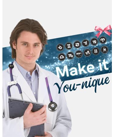 Buy FriCARE Purple Stethoscope | Pediatric Dual Head Estetoscopio Kit - Graduation Gift with Tunable Diaphragm & 12 Zodiac Tags for Scrubs - Buy Online on GoSupps.com