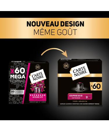 CARTE NOIRE - Intense Espresso Coffee Capsules No. 9 Compatible with Nespresso - Arabica Coffee - Pack of 4 x 60 Aluminum Capsules - Buy Online on GoSupps.com